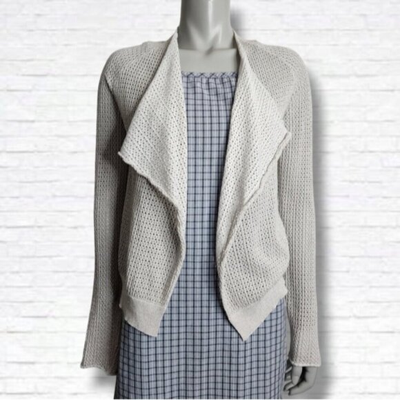 Zadig & Voltaire "Daphnee" Silver Grey Open Front Knit Cardigan Size S - Picture 1 of 11